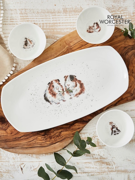 Royal Worcester White Wrendale Designs Three Bowls & Tray Set (N64253) | €60