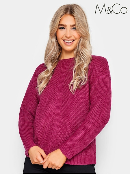 M&Co Pink Petite Stitch Detail Jumper (N64300) | €10