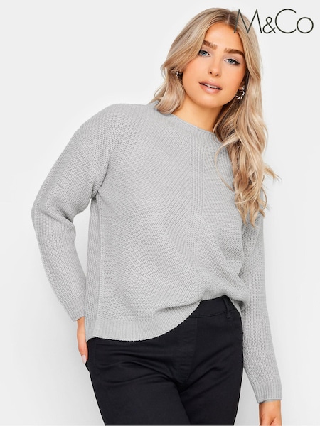 M&Co Grey Petite Stitch Detail Jumper (N64301) | €10