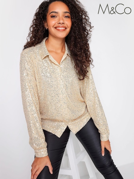 M&Co Gold Sequin Shirt (N64329) | €13