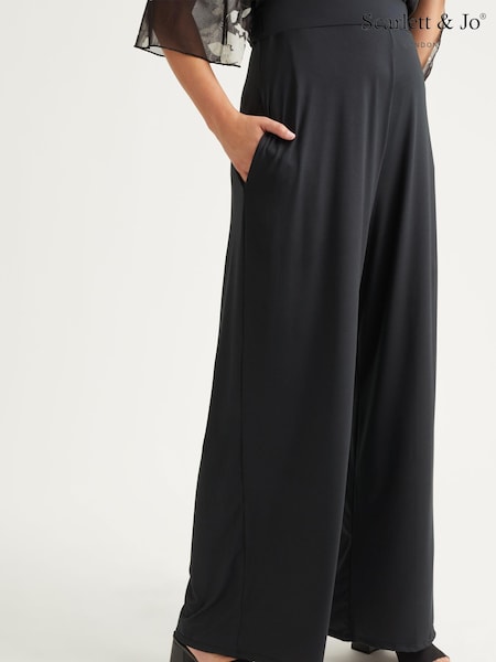 Scarlett & Jo Black chrome Bette Wide Leg Trousers (N64367) | €30