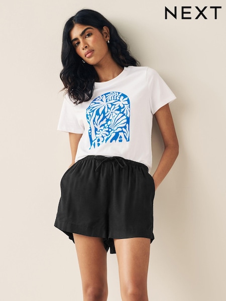 Blue/White Short Sleeve Crew Neck T-Shirt (N64558) | €5