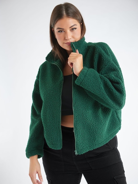 Verde - Bluză din fleece Bluze tip bustieră Hanorac mărimi mari Yours Borg (N64570) | 112 LEI