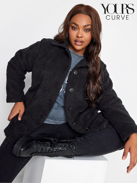 Yours Curve Black Teddy Fleece (N64574) | €46