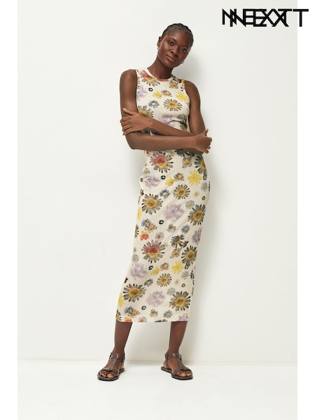 Цветочный принт с прессом - Textured Maxi Dress (N64665) | €6