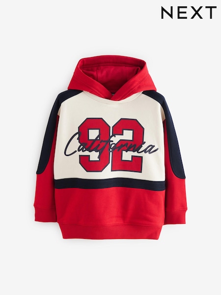 Red Varsity Colourblock Hoodie (3-16yrs) (N64687) | AED71 - AED88