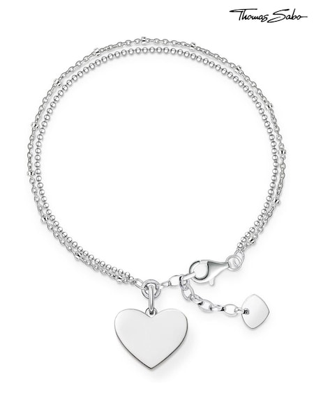 Thomas Sabo Silver Delicate Love Token Silver Heart Bracelet (N64722) | €114