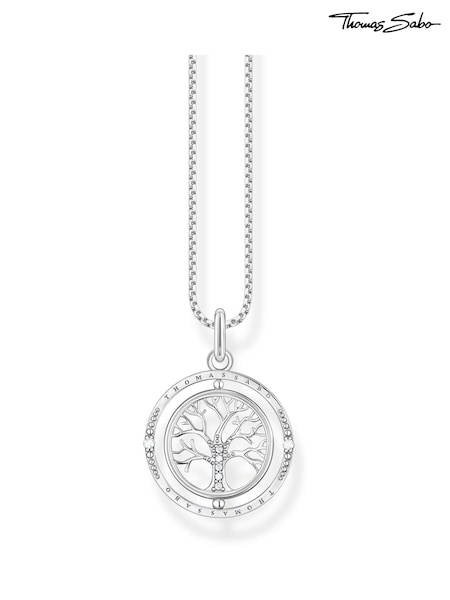 Thomas Sabo White Silver Tree of Love Necklace: 925 Sterling Silver, Blackened (N64835) | €159