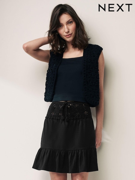 Black Crochet Mini Skirt (N64930) | €5