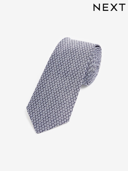 Blue Floral Silk Pattern Tie (N65058) | €12.50