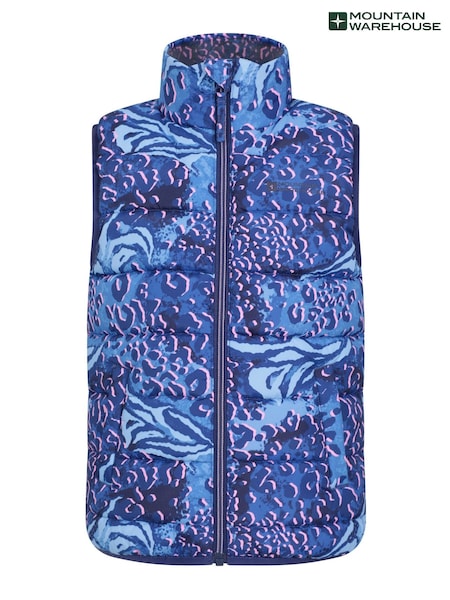 Mountain Warehouse Purple Dark Rocko Kids Printed Water Resistant Padded Gilet (N65143) | AED140