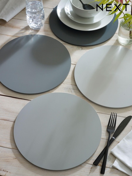 Set of 4 Grey Wooden Tonal Placemats (N65200) | €12