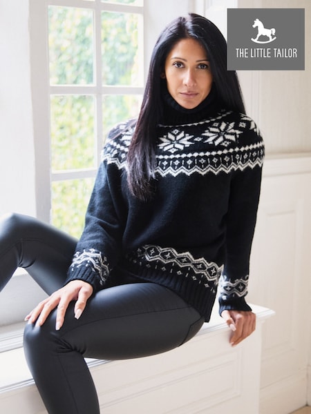 The Little Tailor Snowflake Funnel Neck Chunky Christmas Jumper (N65204) | AED218