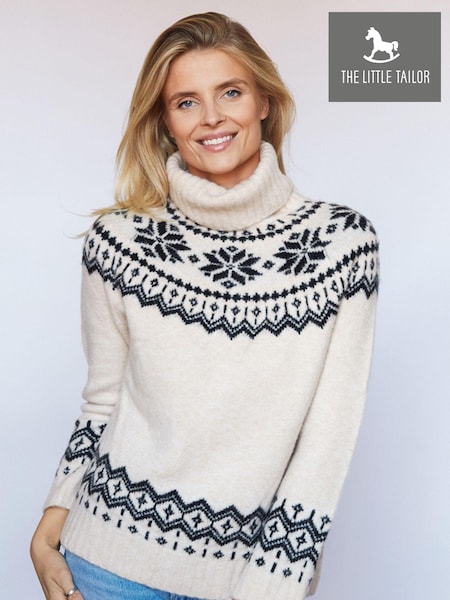 The Little Tailor Snowflake Funnel Neck Chunky Christmas Jumper (N65213) | €49