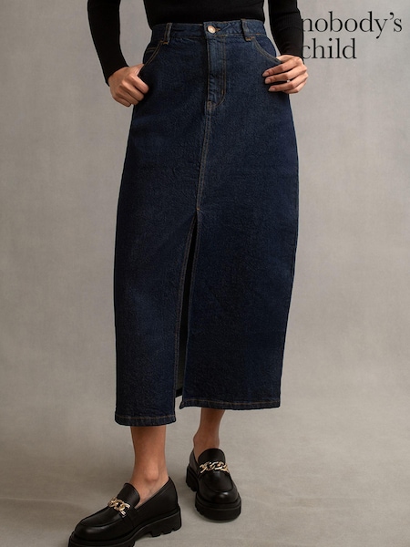 Nobody's Child Blue Denim Column Skirt (N65250) | €37