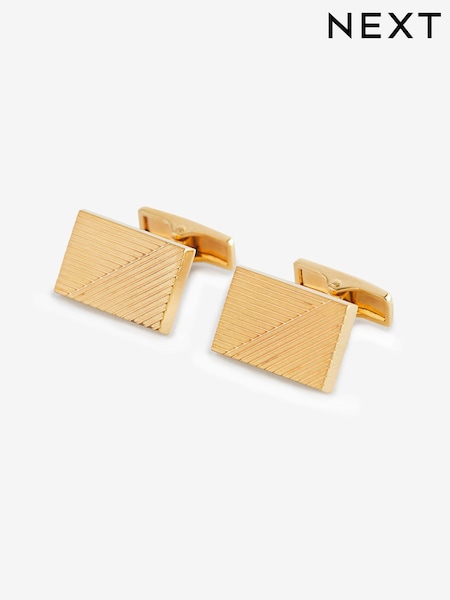 Gold Texture Cufflink (N65339) | INR 1,300