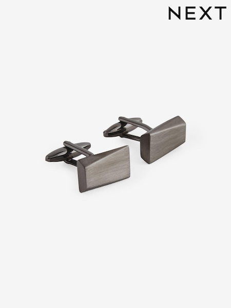 Gun Metal Rectangle Edge Cufflinks (N65358) | €9
