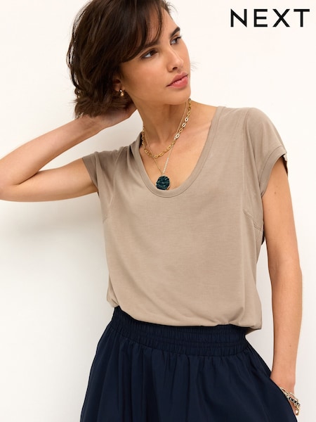 Mole Premium Modal Rich Short Sleeve Scoop Neck T-Shirt (N65418) | AED38