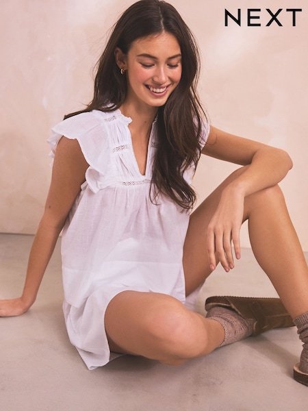 Weiß - Lightweight Cotton Short Set Pyjamas (N65432) | 9 €