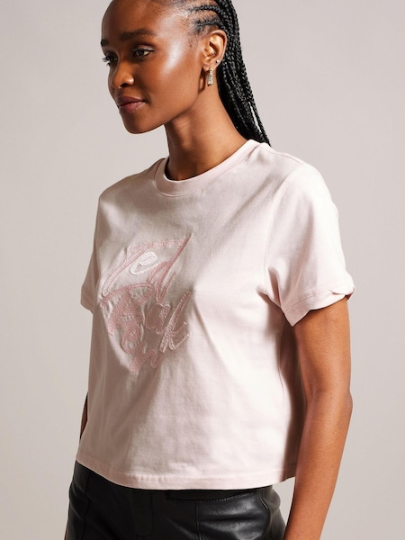 Ted Baker Pink Marelll Branded Cotton T-Shirt (N65477) | €34
