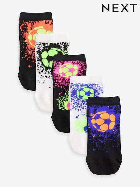 Fußball-Motiv mit Klecksdesign, Bunt - Cotton Rich Trainer Socks 5 Pack (N65785) | 7 € - 9 €