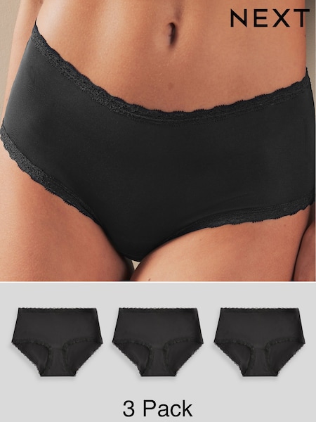 Black Midi Knickers 3 Pack (N65882) | €17.50