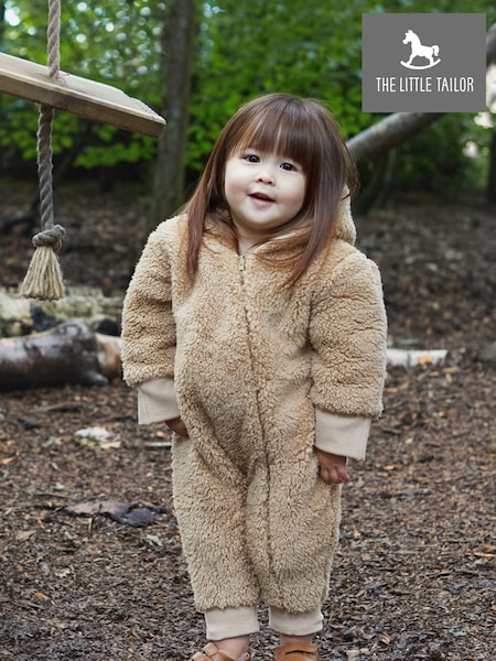Natural - The Little Tailor Costum întreg matlasat reversibil din fleece sherpa confortabil pentru bebeluși (N65897) | 187 LEI