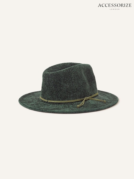 Accessorize Green Chenille Packable Fedora Hat (N65996) | €12