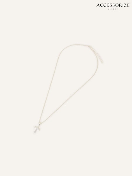 Accessorize Sterling Twist Cross Necklace (N65999) | 57 LEI