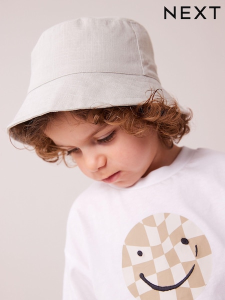 neutre - Chapeau Blend seau en lin (3 mois à 16 ans) (N66058) | € 3 - € 5