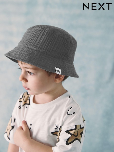 Charcoal Grey Bucket Hat (3mths-6yrs) (N66066) | AED17 - AED19