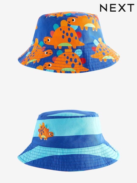 Dinosaur Print Reversible Bucket 100% Cotton Hat (3mths-10yrs) (N66084) | €11 - €13