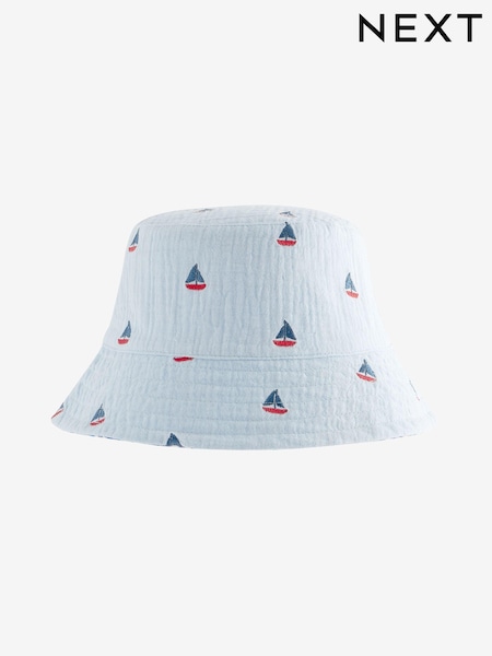 Modra z ladjicami - Print Reversible Bucket 100% Cotton Hat (3mths-10yrs) (N66087) | € 6 - € 7