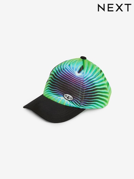 Black/Lime Glitch Print Baseball Cap (1-16yrs) (N66115) | AED19 - AED26