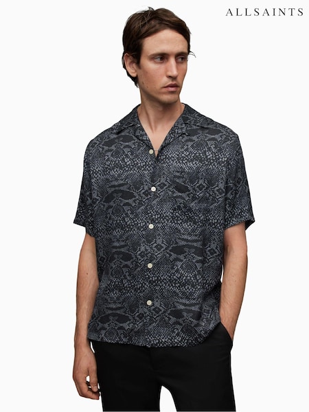 AllSaints Black Blocko Short Sleeve Shirt (N66135) | €72