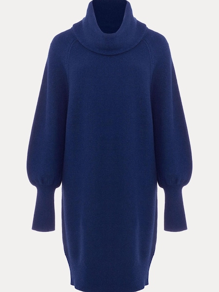 Phase Eight Blue Dahlie Chunky Knit Tunic Mini Dress (N66183) | €63