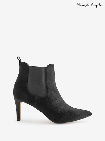 Phase Eight Black Suede Ankle Boots (N66191) | AED434
