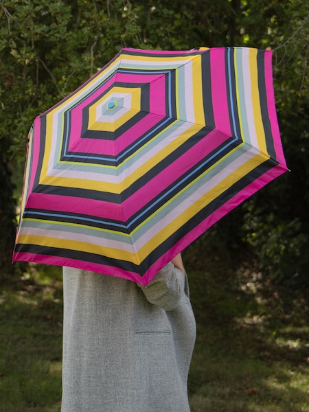 Totes Eco Supermini Magenta Block Stripe Print Umbrella (N66233) | 22 €