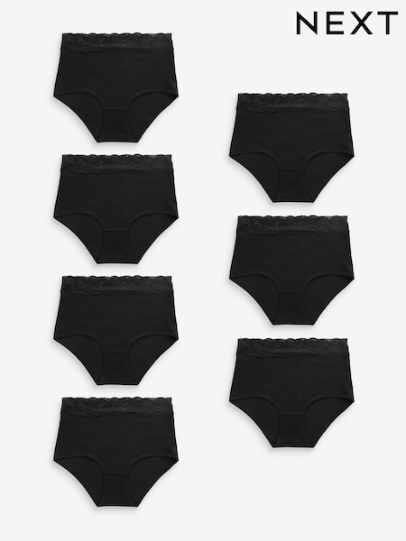 Sort - Cotton And Lace Knickers 7 Pack (N66241) | DKK265