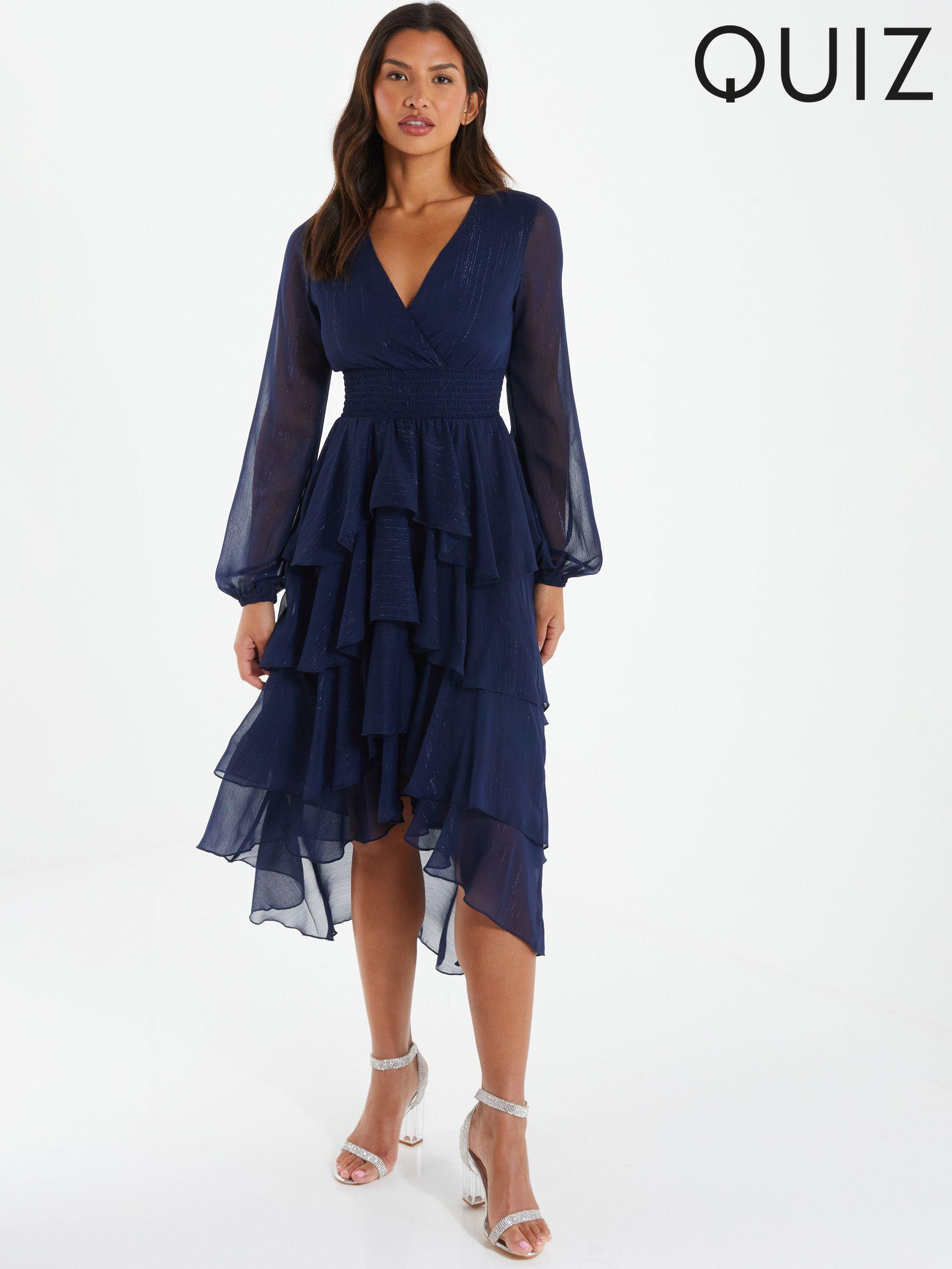 Women s Quiz A Line Midi Long Sleeve Dresses Next Luxembourg