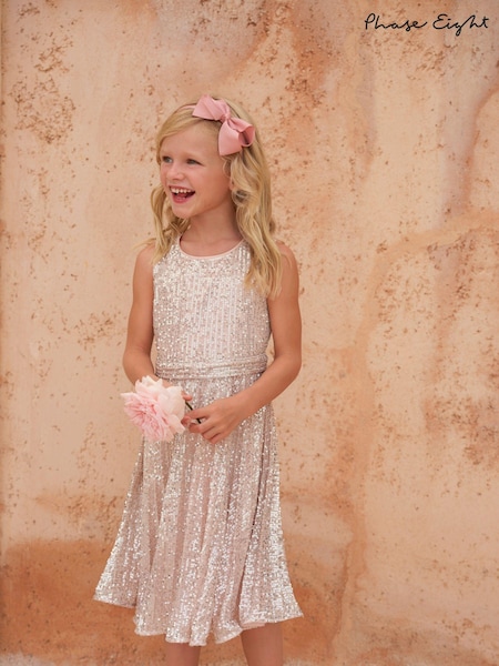 Phase Eight Pink Tiana Sequin Pleat Dress (N66343) | €101