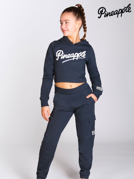 Pineapple Grey Girls Logo Crop Hoodie (N66417) | €37