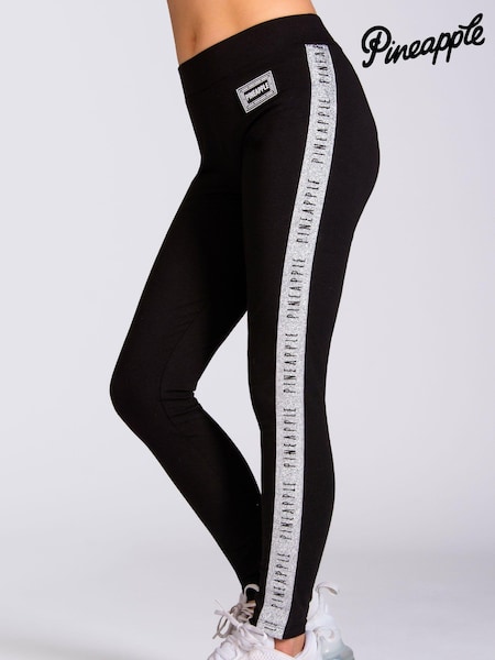 Pineapple Black Glitter Tape Girls Leggings (N66432) | €12.50