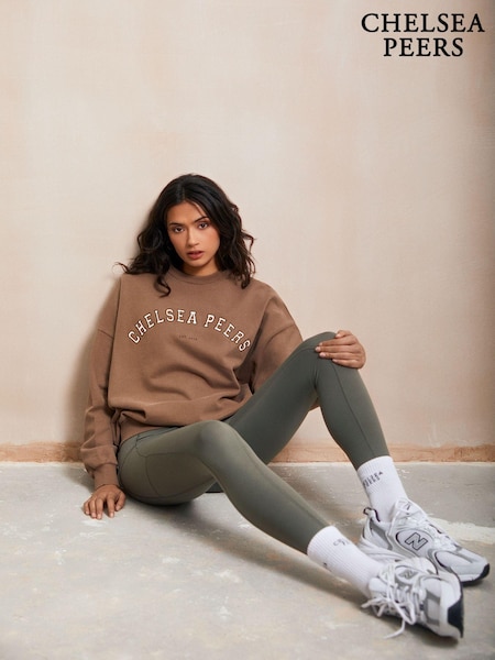 Brown - Chelsea Peers Organic Cotton Logo Sweatshirt (N66511) | 208 LEI