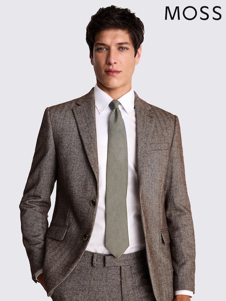 MOSS Brown Slim Fit Tweed Jacket (N66654) | €211
