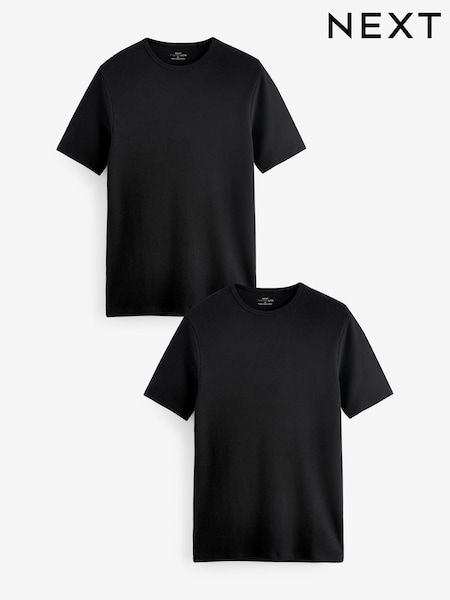 Black Short Sleeve Thermogen Tops 2 Pack (N66667) | 72 SAR