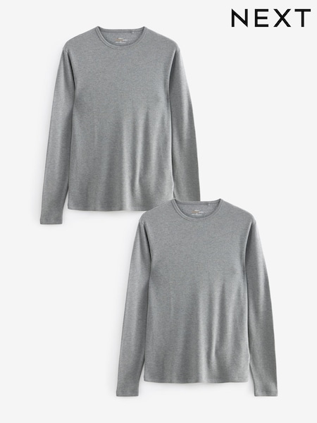 Charcoal Grey 2 Pack Thermal Long Sleeve Top 2 Pack (N66670) | 84 QAR