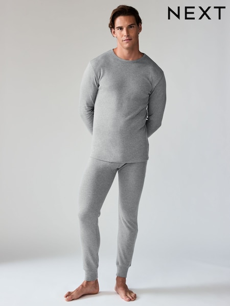 Charcoal Grey Long Sleeve Thermal Top and Leggings Set (N66702) | 87 SAR
