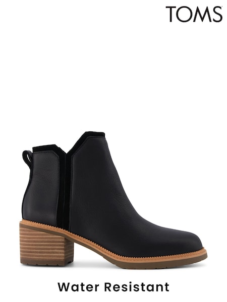 TOMS Hailey Black Boots in Water Resistant Leather (N66715) | €199