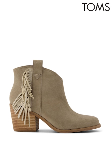 TOMS Natural Constance Western Boots in Dune Suede (N66771) | €84